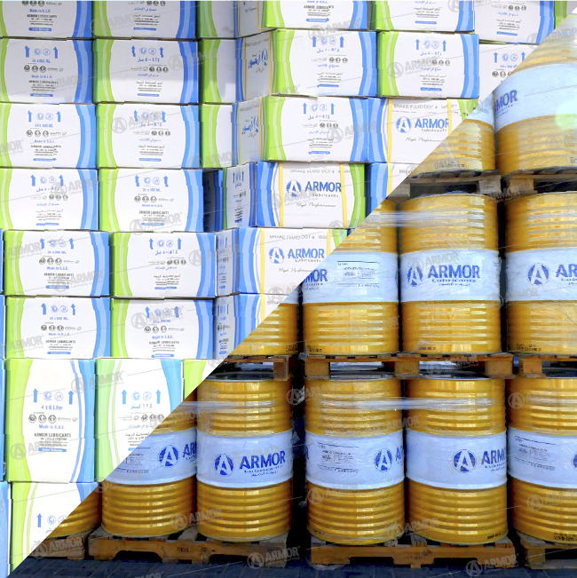 Careful handling containers of lubricants