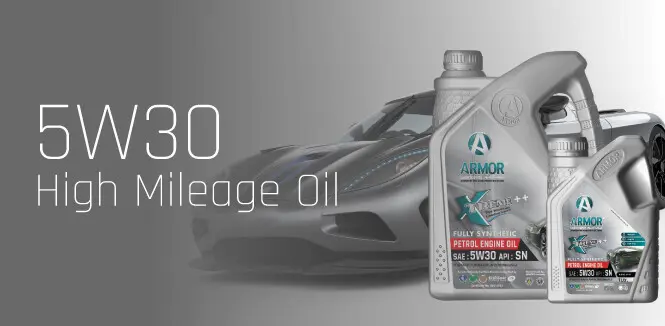 Armor 5w30 full synthetic engine oil for high mileage