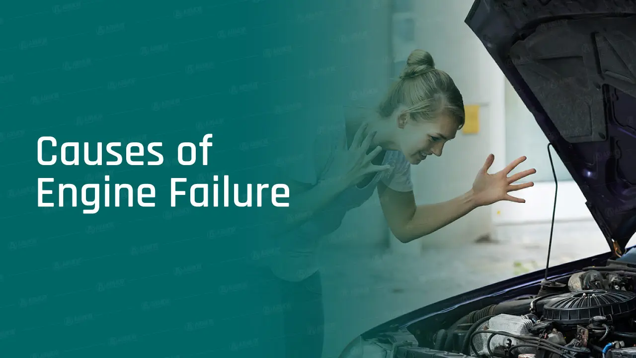 girl reacting to car engine failure