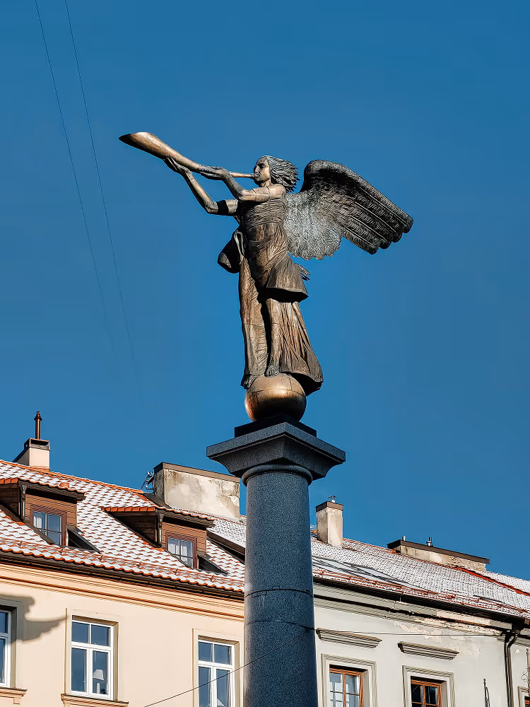 An angel statue, which represents rebirth and revival.
