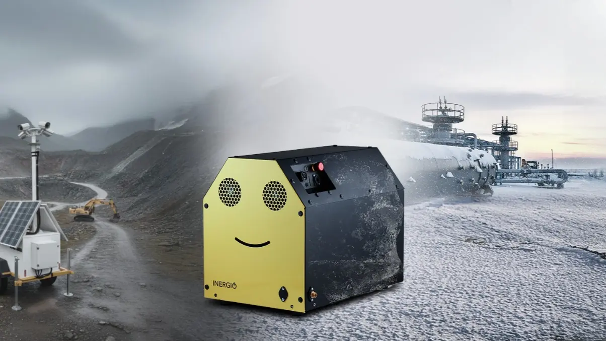 Le système de pile à combustible INERGIO Mini, conçu pour fonctionner dans des environnements hors réseau difficiles, qu'il s'agisse de sites de surveillance isolés ou de sites pétroliers et gaziers enneigés.