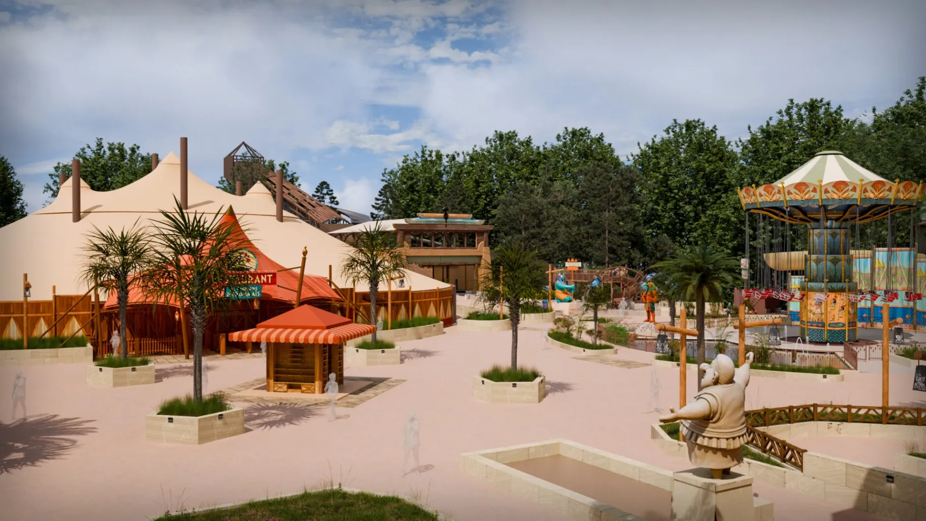 Concept-art de la nouvelle zone égyptienne finalisée en 2026 / © Parc Astérix