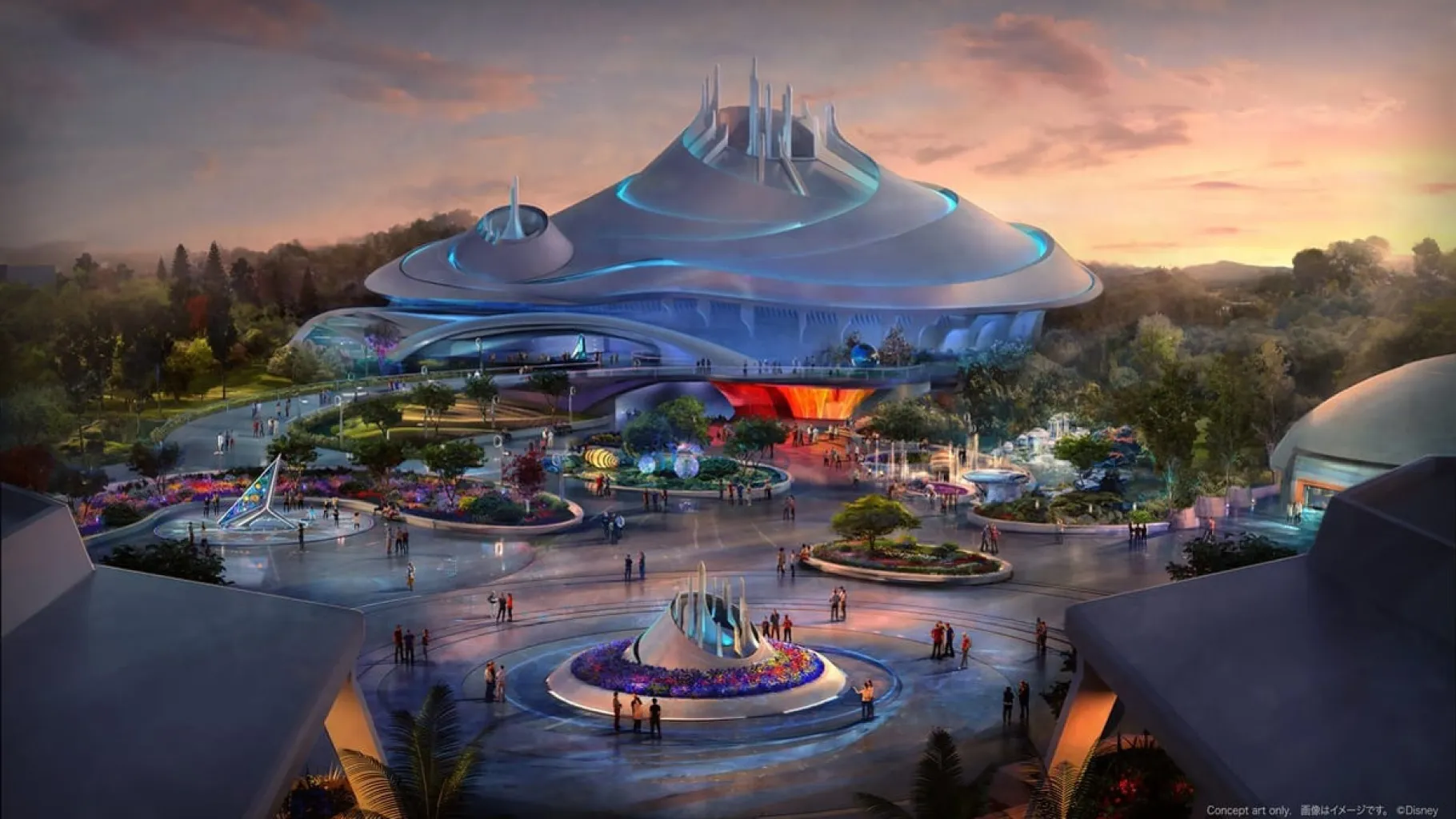Concept art du nouveau bâtiment de Space Mountain à Tokyo Disneyland / © Tokyo Disneyland