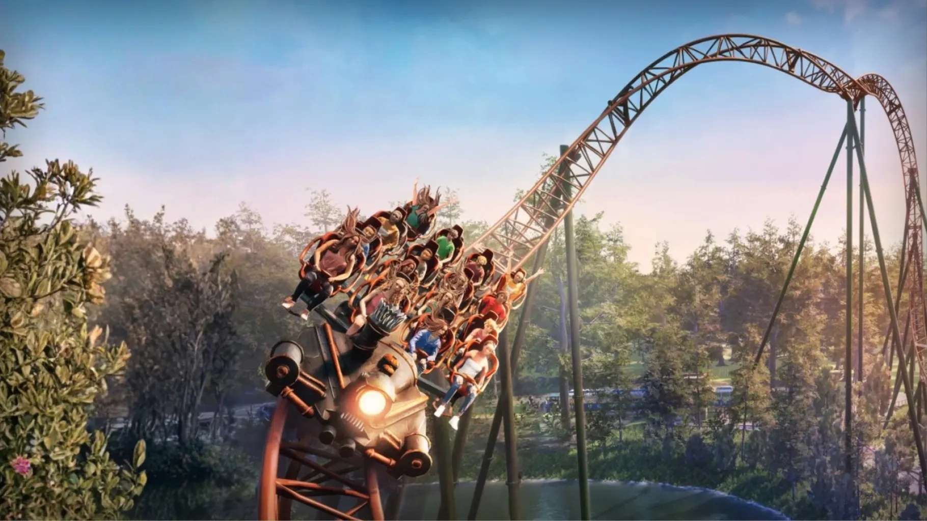 Concept art du train de Supersonic sur le parcours à Nigloland / © Nigloland