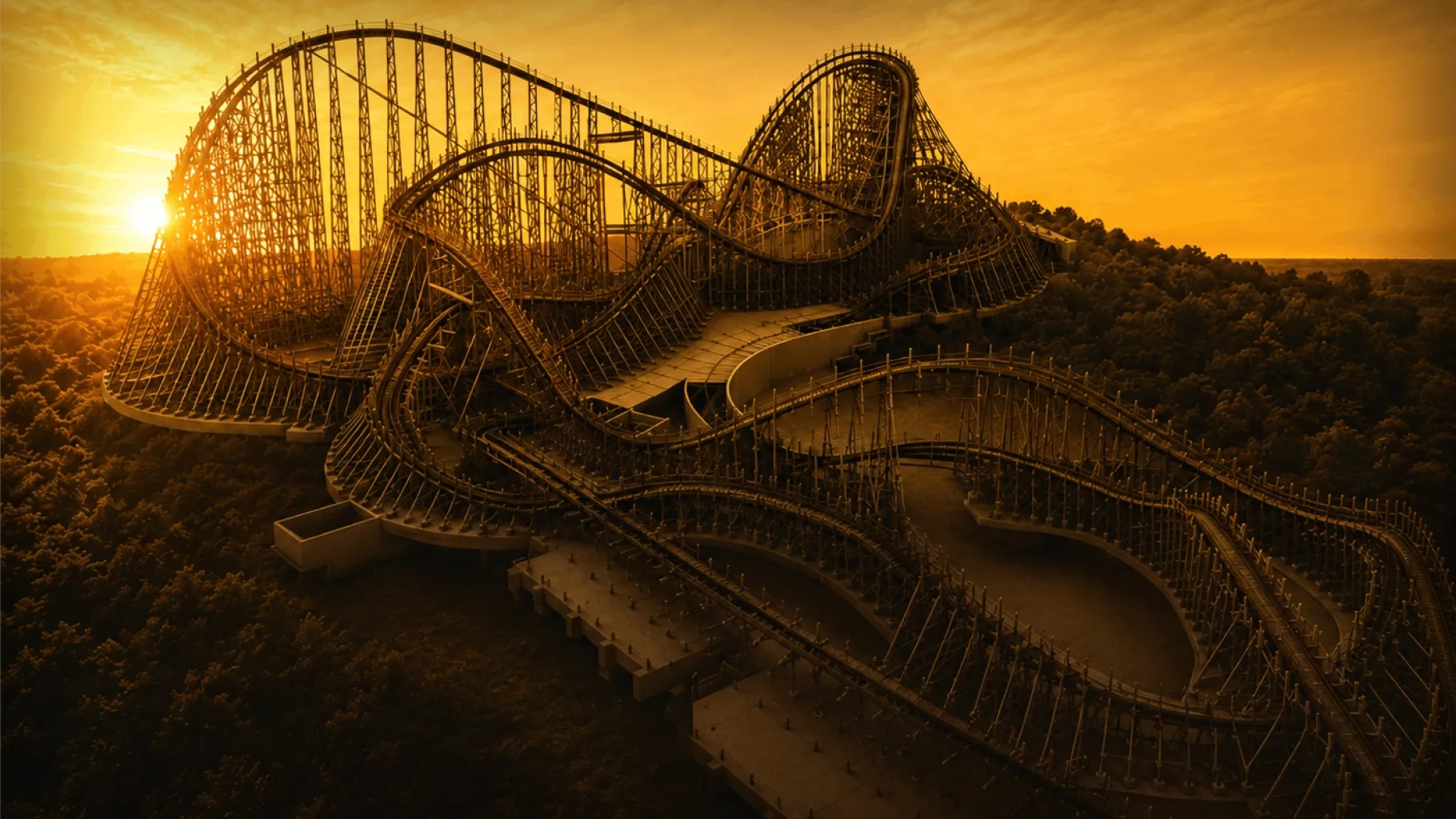 Concept art du futur wooden coaster de Park Mirakulum / © Park Mirakulum
