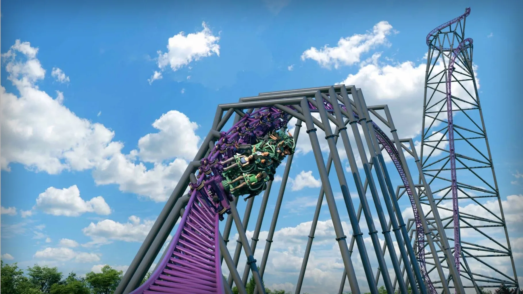 Vue d’ensemble de Bakunawa, futur coaster de Six Flags Great Adventure / © Six Flags