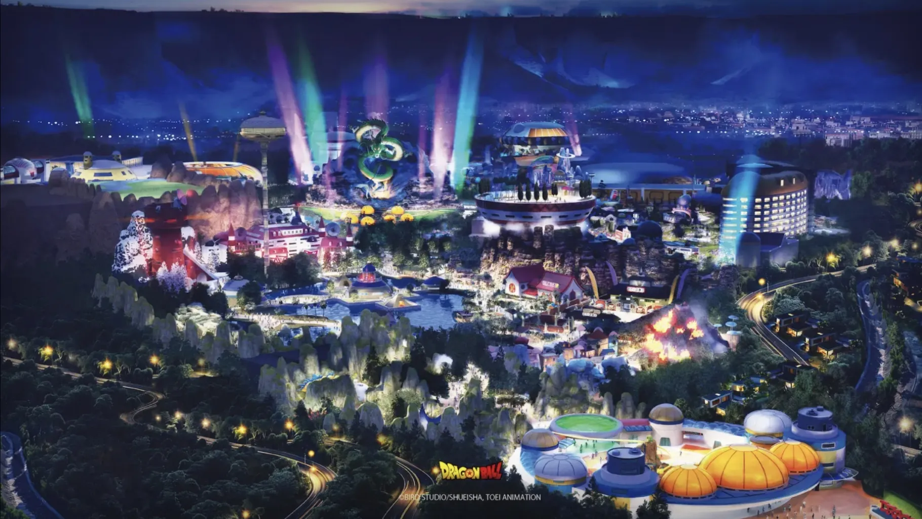 Vue d’ensemble du futur parc Dragon Ball à Qiddiya City / © Qiddiya & Toei Animation