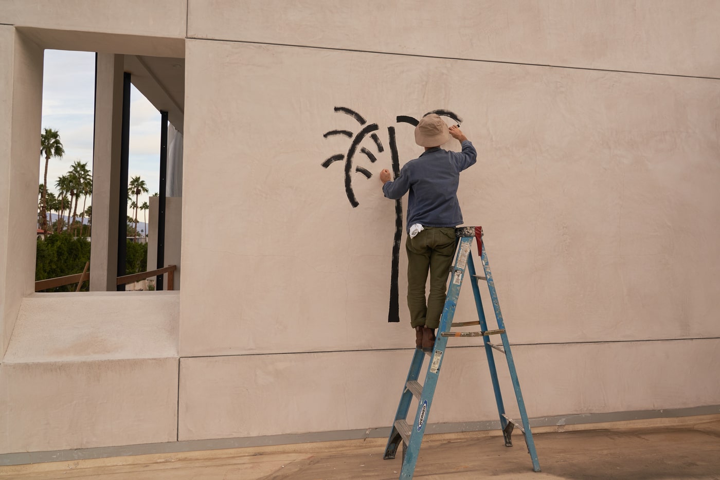 SS drawing at the wall