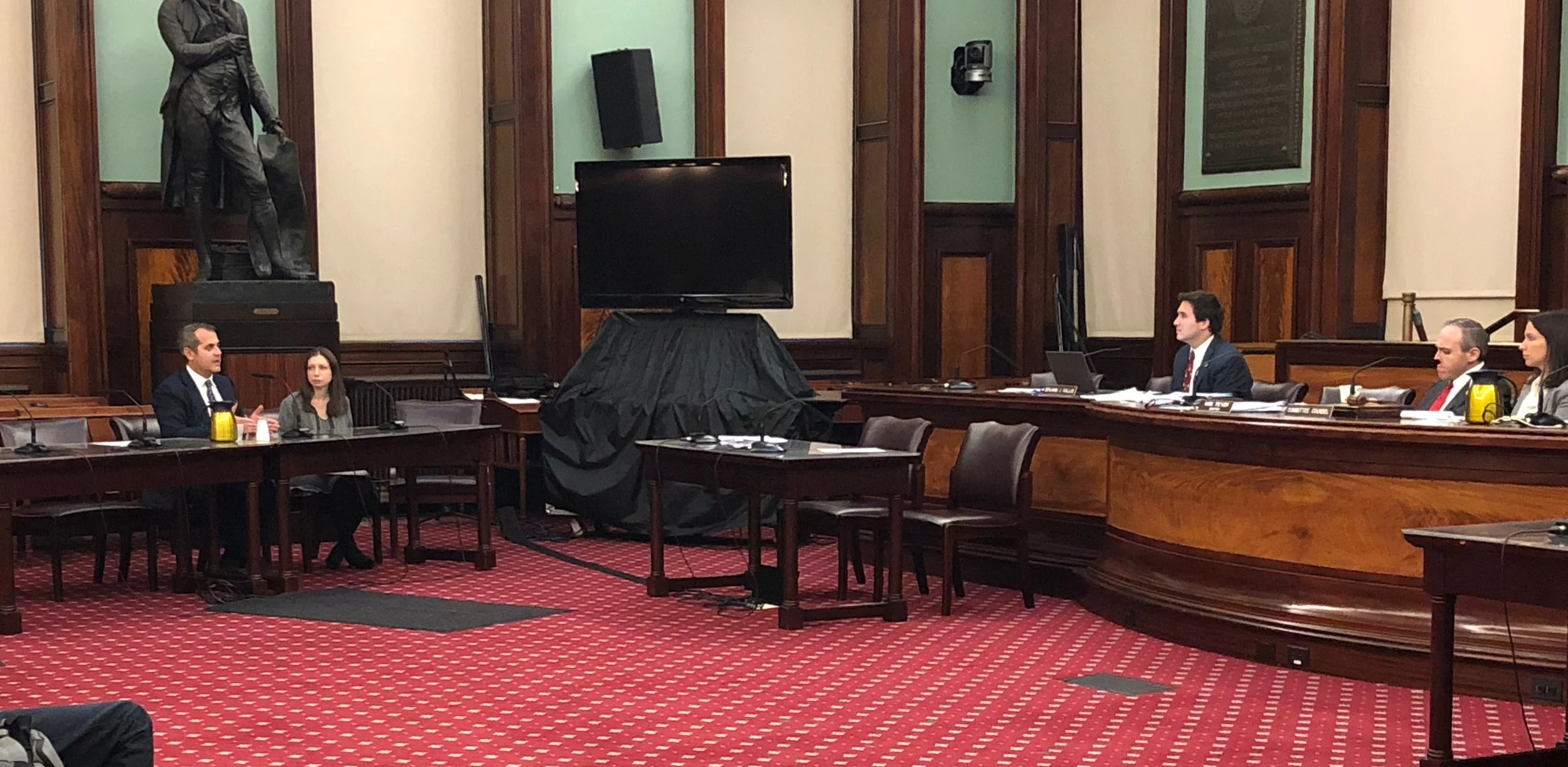Jesse Cole Cutler testifies at the NYC Council Education Committee’s Oversight Hearing on school bus problems, October 16, 2018.
