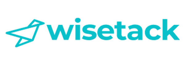 Wisetack logo in teal color with stylized font.