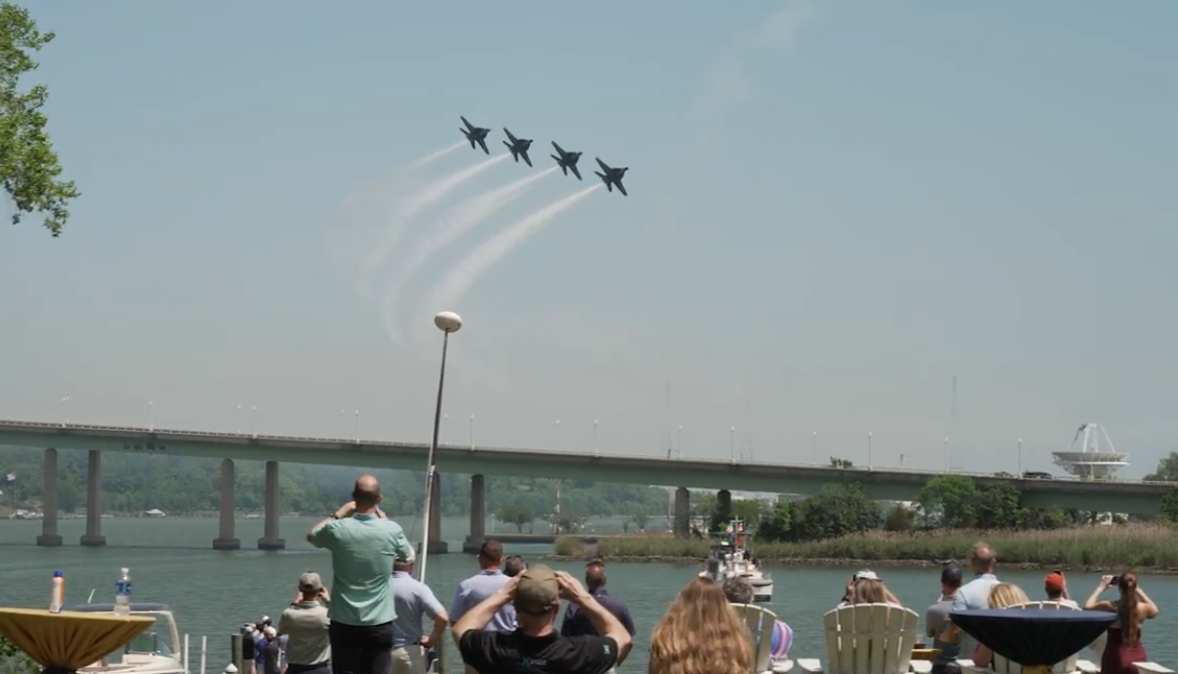 The Blue Angels fly over True Blue 2026