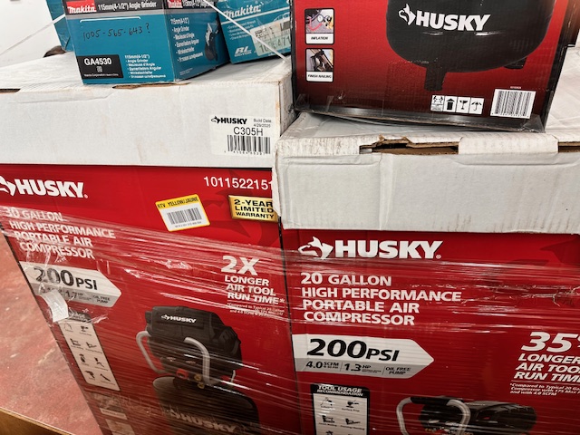 Portable air compressors in boxes