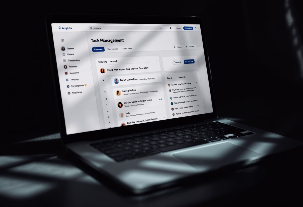 interface of task management module (for a productivity tools business)