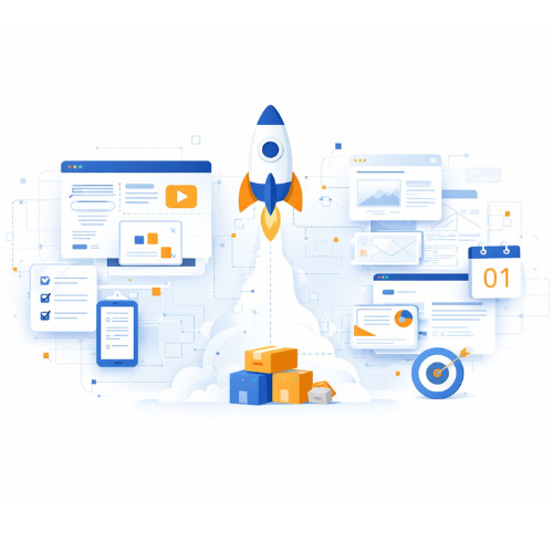 Illustration representing website and brand growth