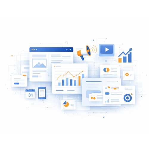 Illustration representing website and brand growth