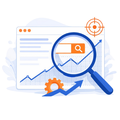 Illustration representing website and brand growth