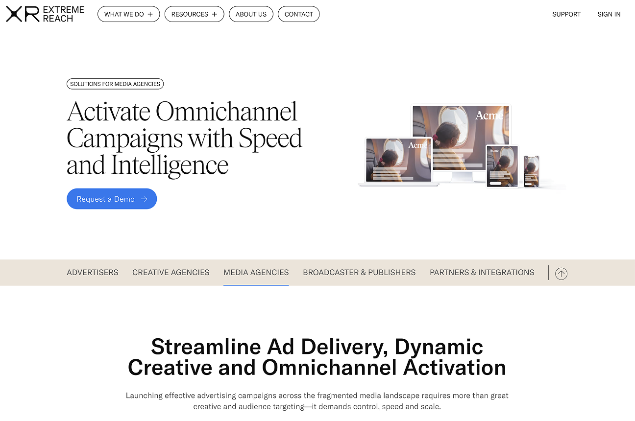 XR Website screenshot