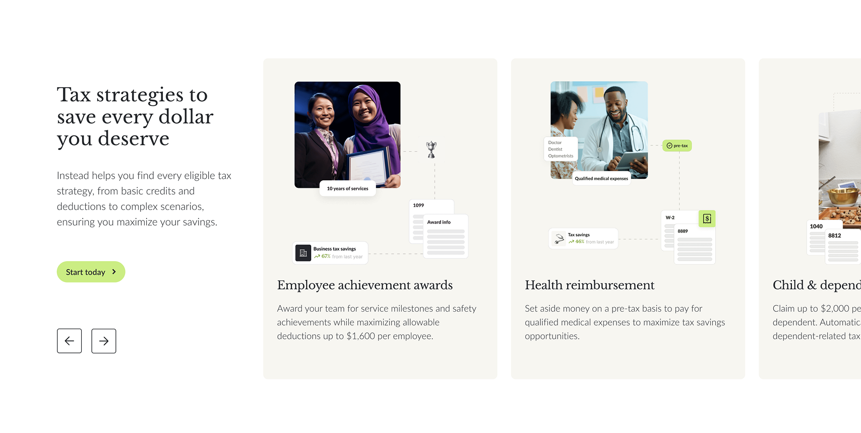 Instead website screenshot