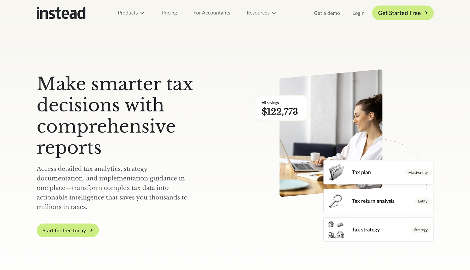 Instead website screenshot