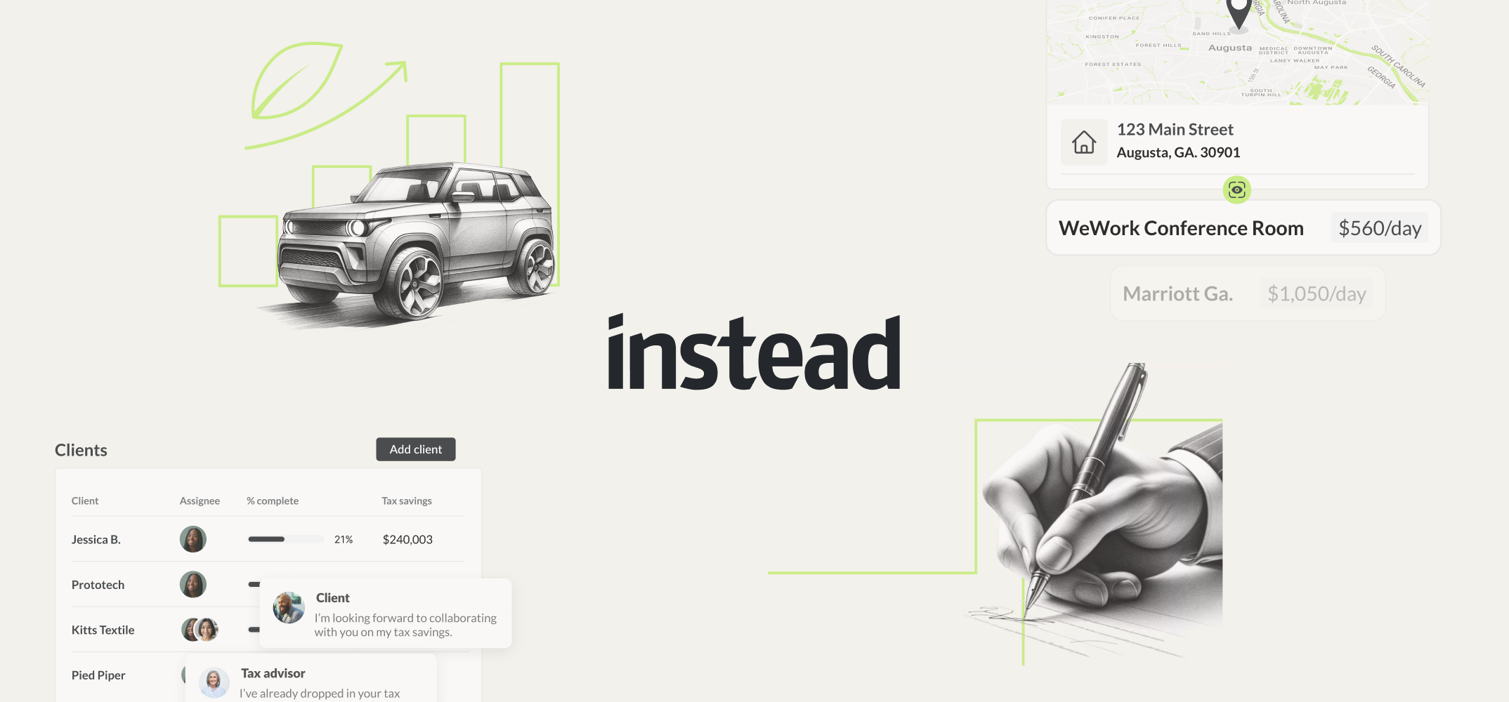 Graphics from the Instead website