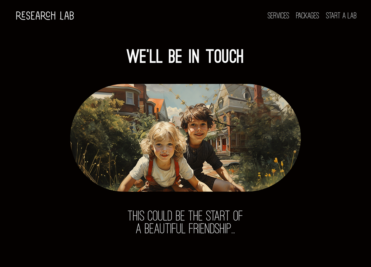 Research Lab website screenshot