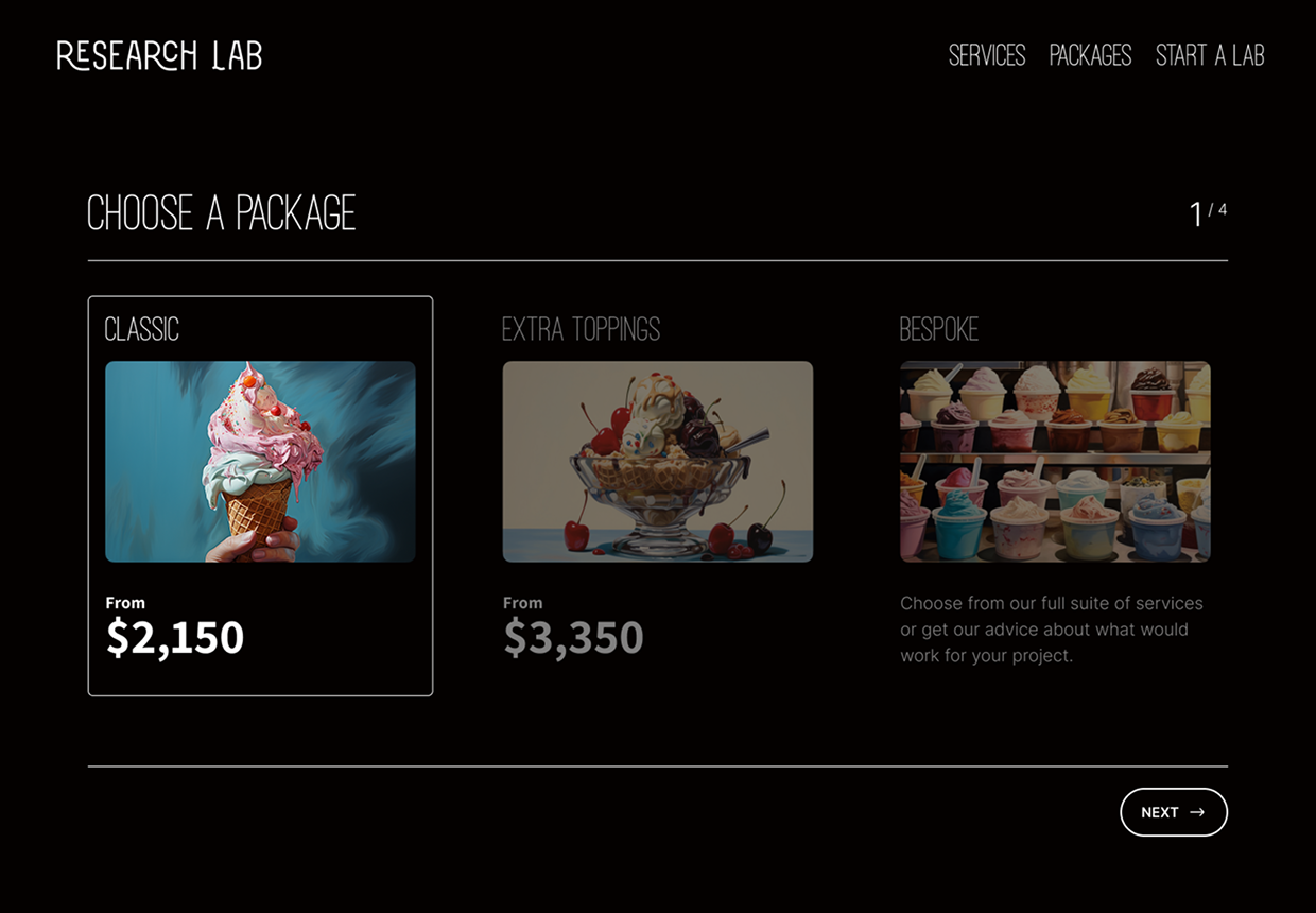 Research Lab website screenshot