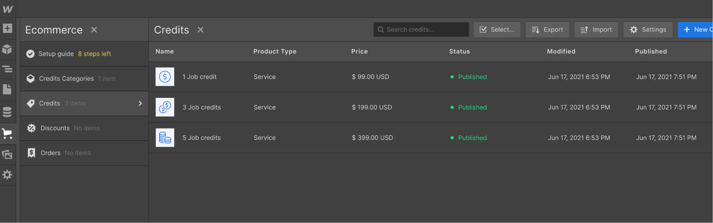 eCommerce Collection - Job Board X Webflow Template