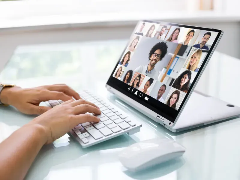 A woman during a virtual workshop