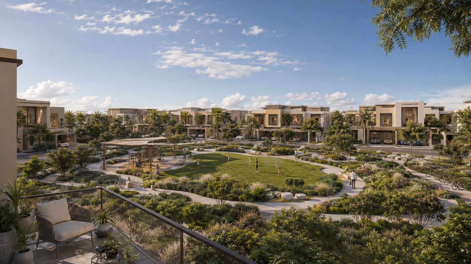 Landscaped parks and outdoor spaces at Mirage Radiance
