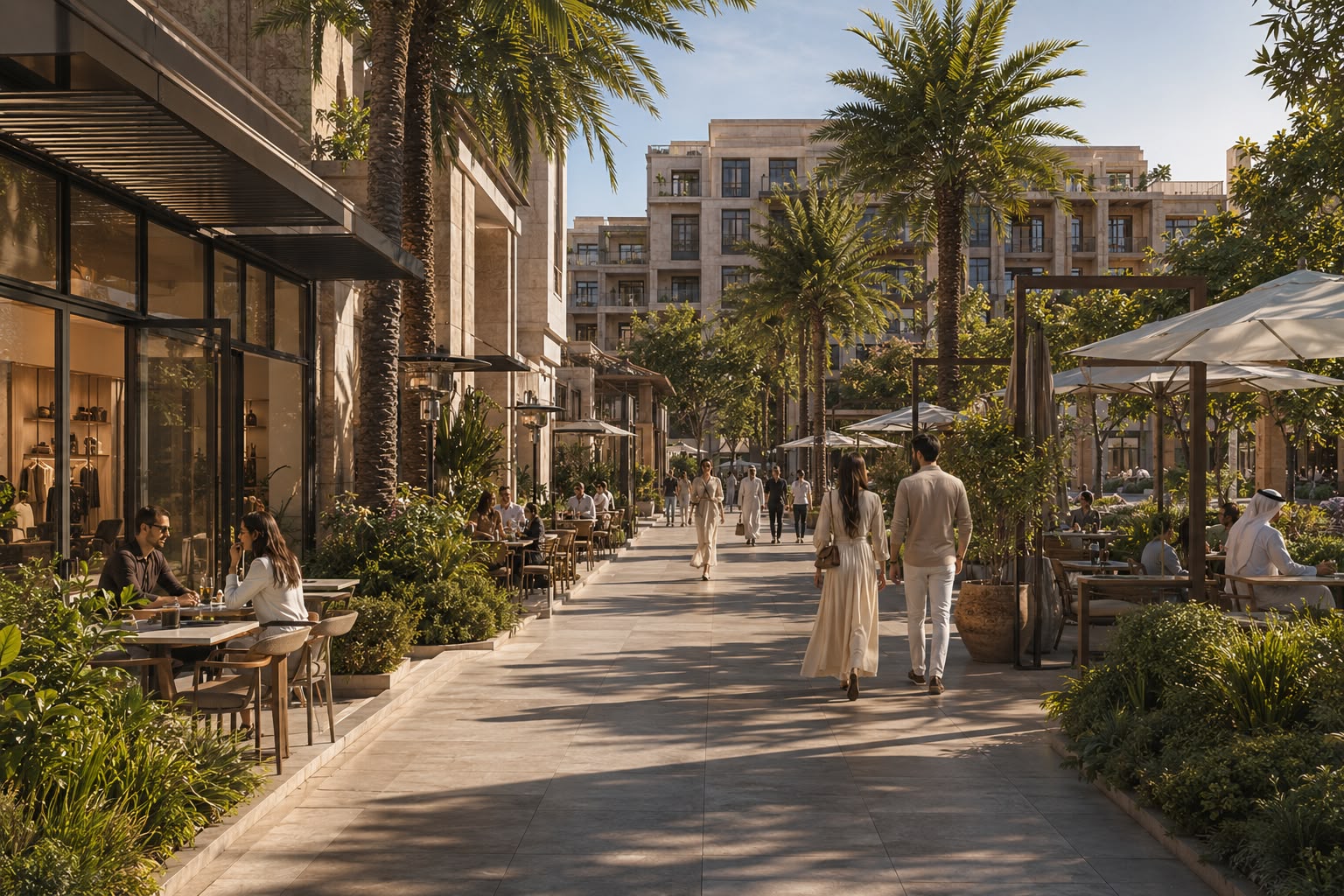 Aerial view of the Mirage Radiance community in Dubai South