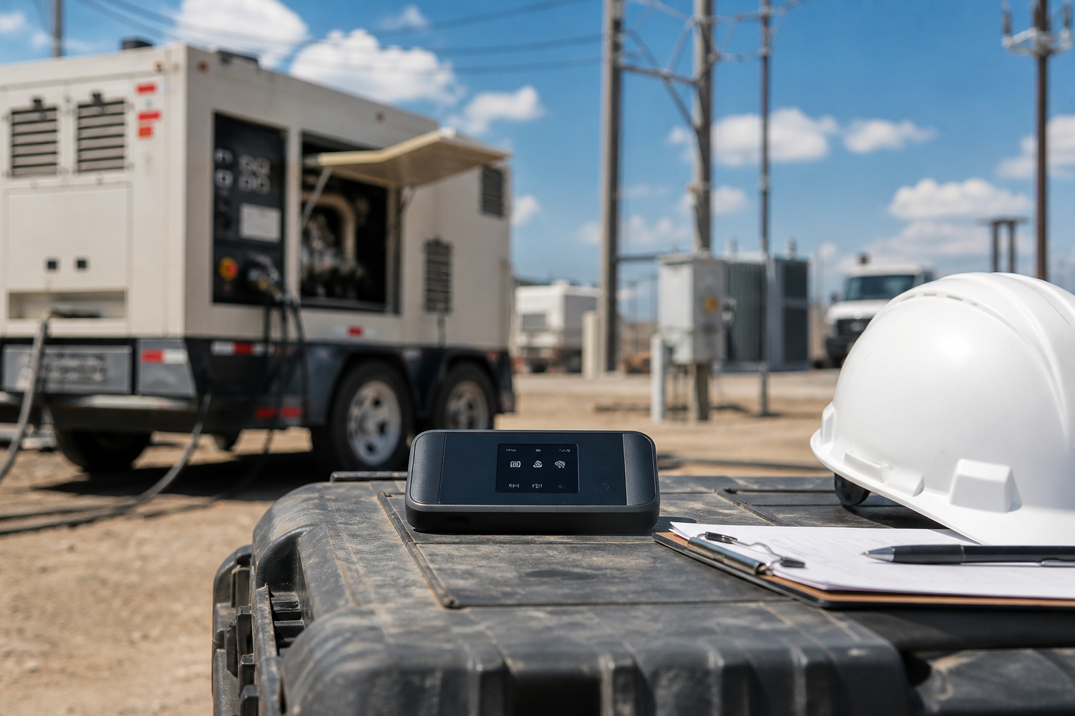 Job site powered by AllPower mobile 5G hotspot