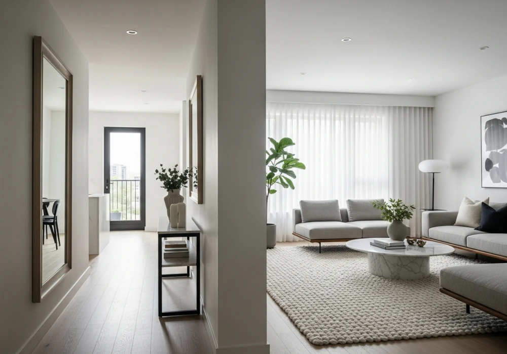 A coffee shop with vinyl flooring.