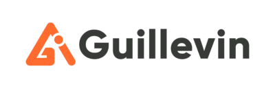 Logo de Guillevin comprenant une icône orange stylisée à gauche et le nom Guillevin en gris foncé à droite.