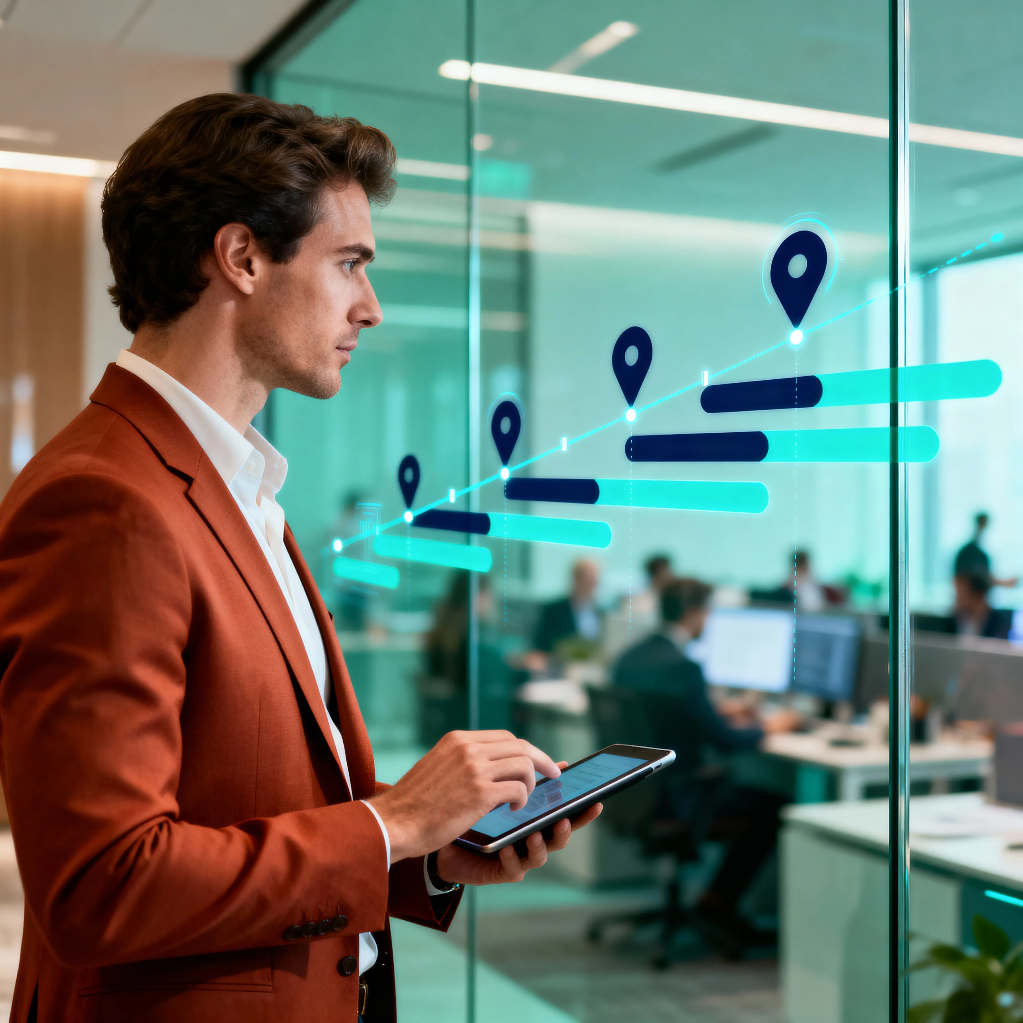 image of hightech control room (for a security company)