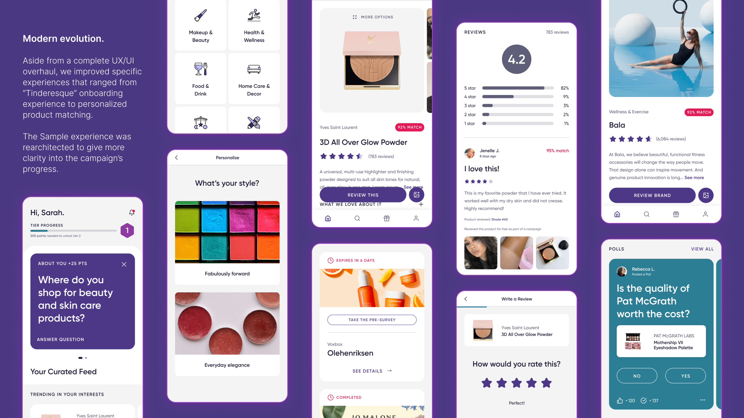 Influenster Carousel - Screens