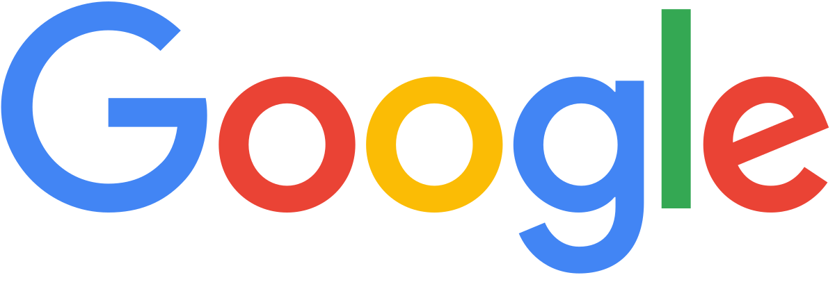 Google logo with blue, red, yellow, and green letters.