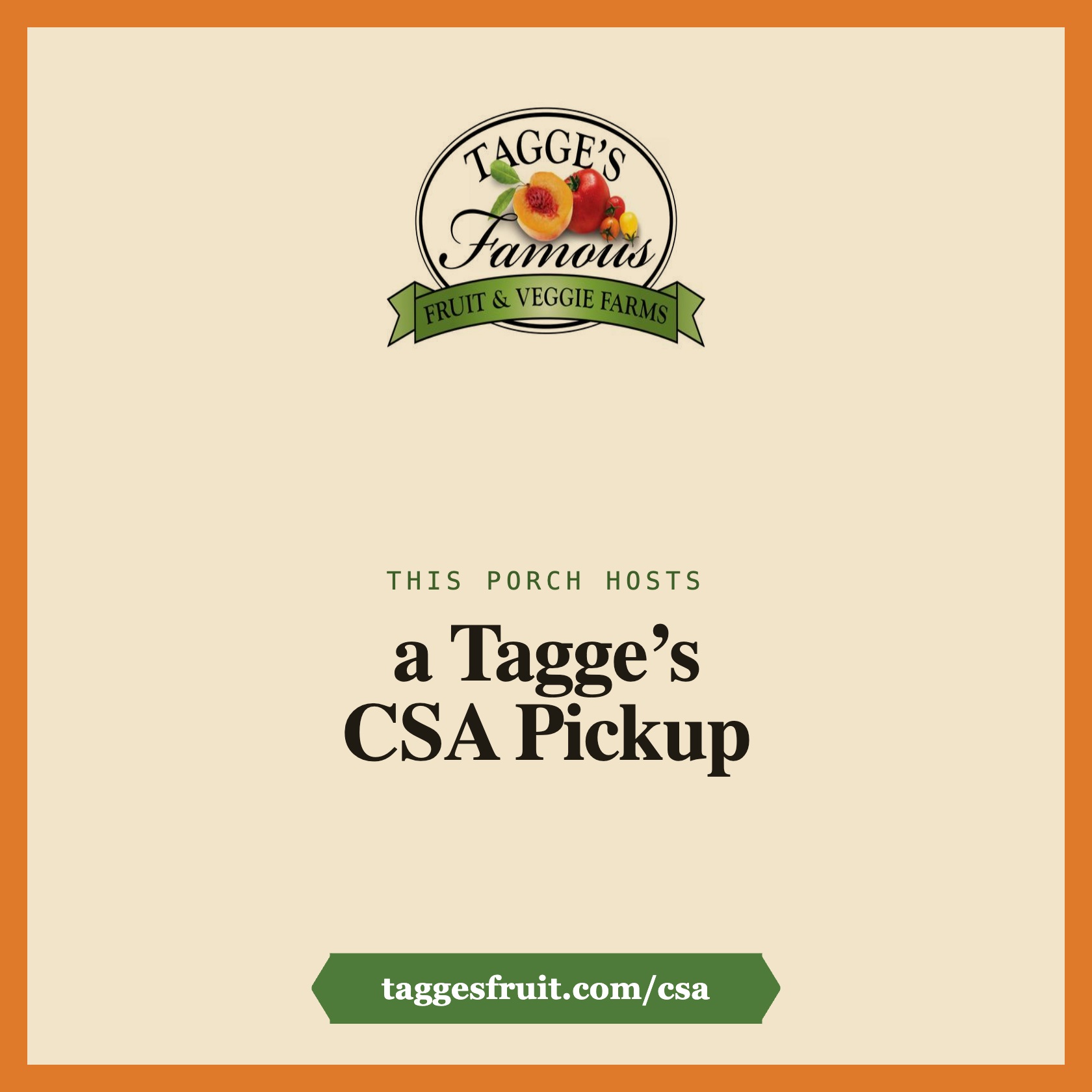 Window cling — This Porch Hosts a Tagge's CSA Pickup