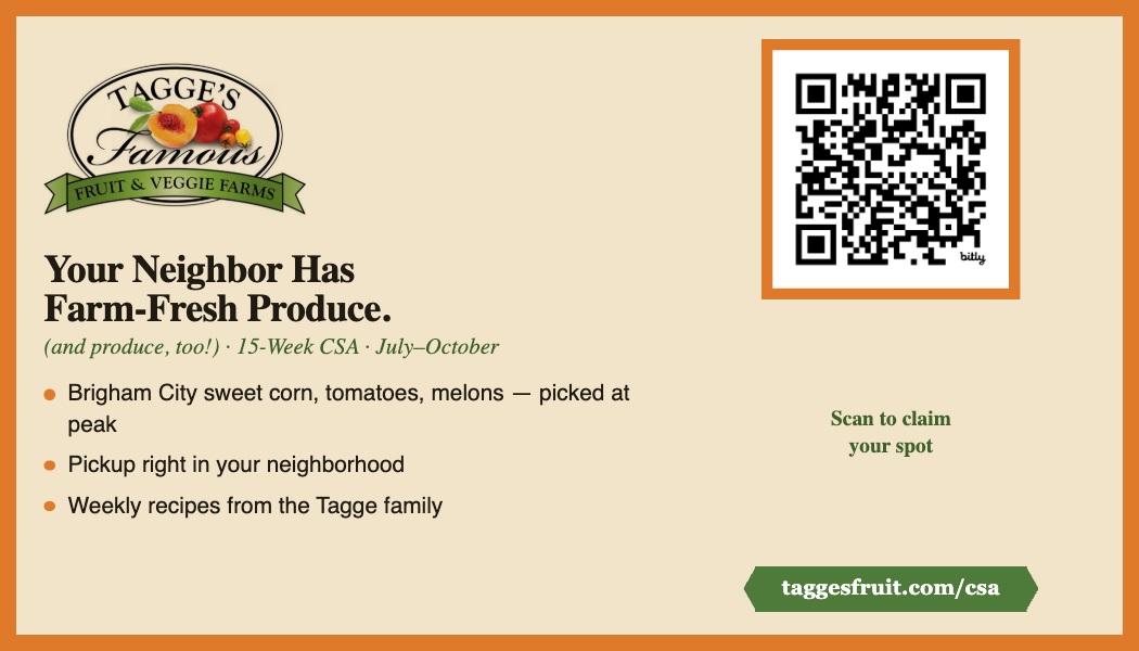 Wallet card back — logo, copy, QR code