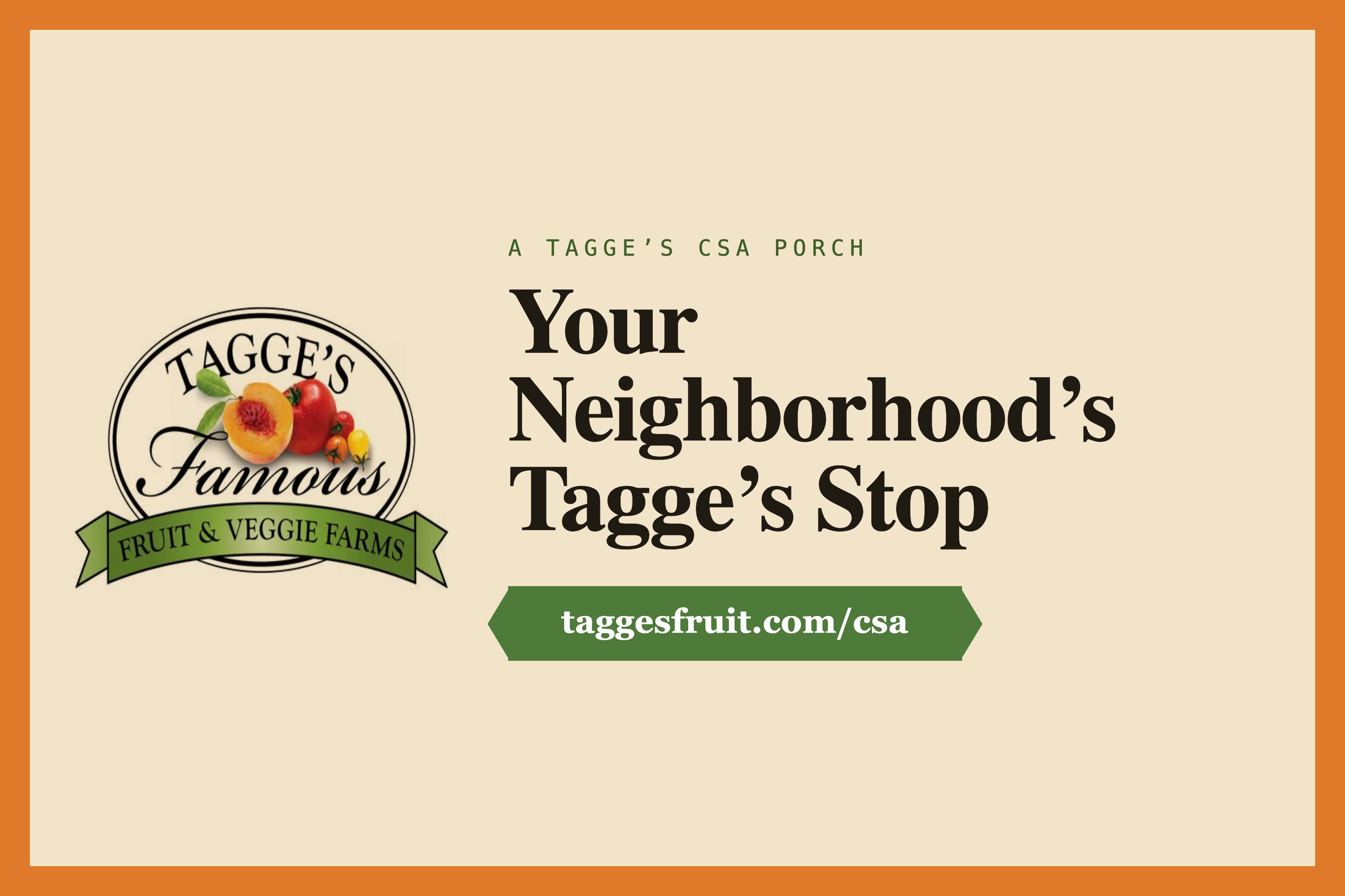 Yard sign — Your Neighborhood's Tagge's Stop