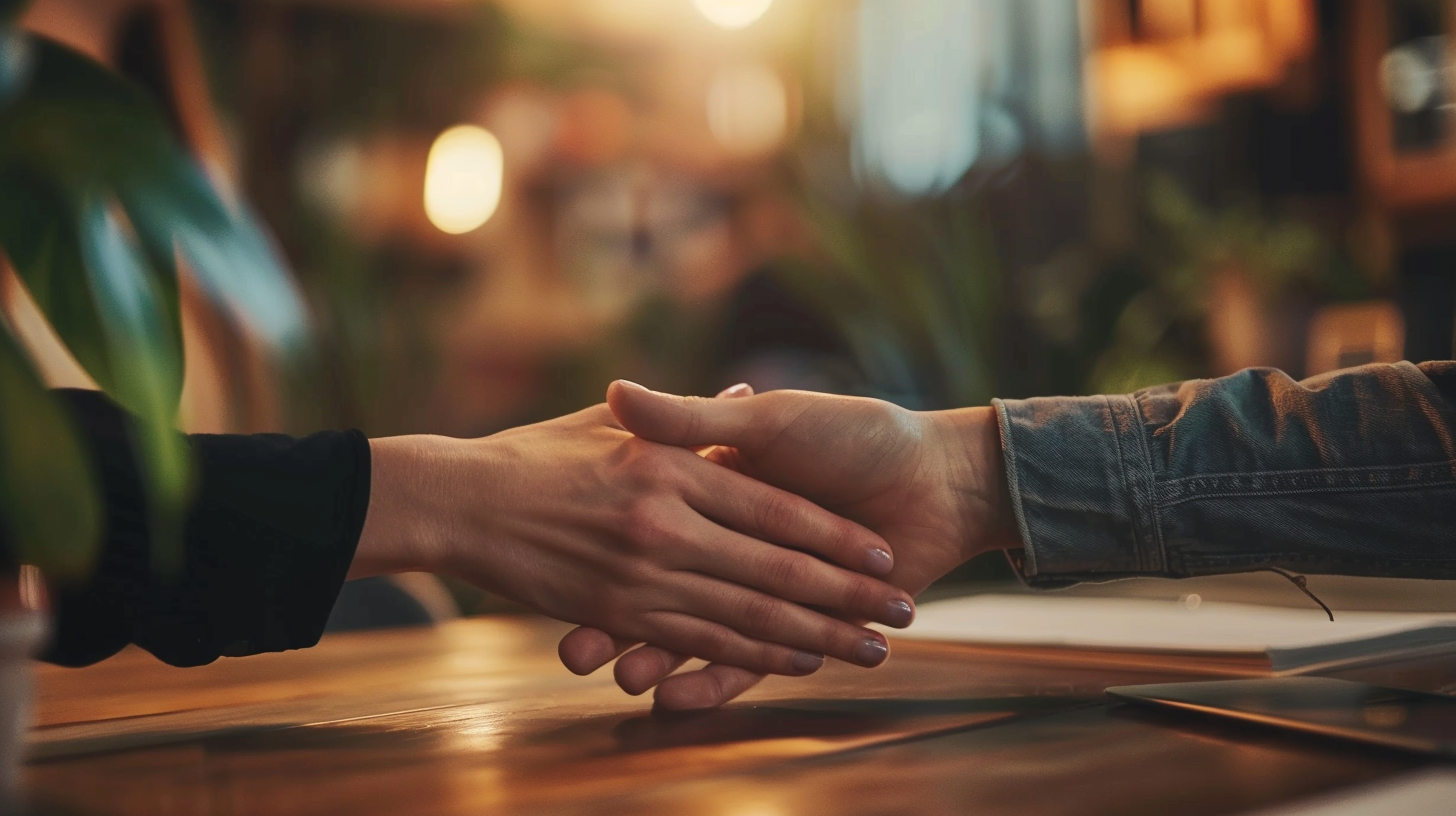 B2B sales professional helping business owner through appointment setting cold call