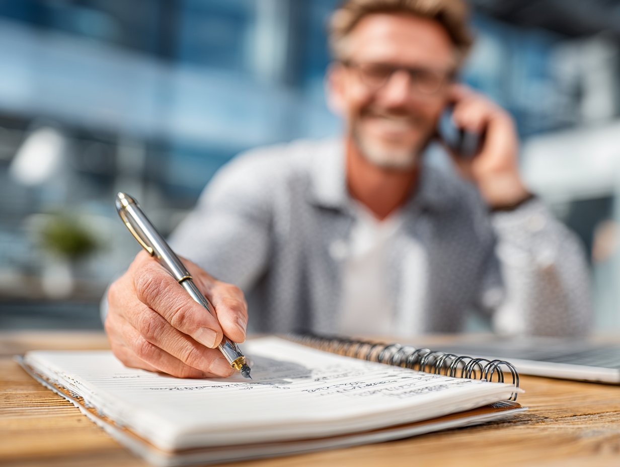B2B salesperson using diagnostic questions during a cold calling conversation