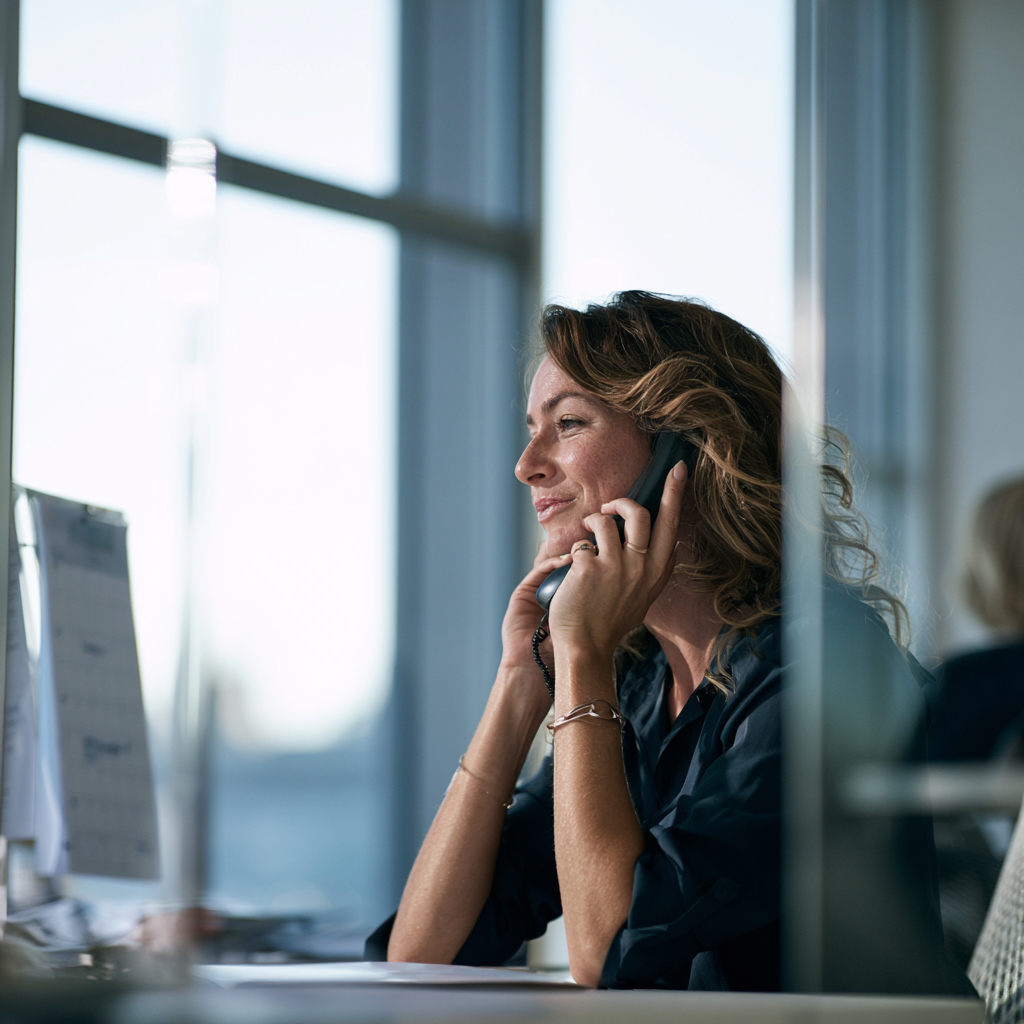 B2B salesperson making a quick call to reschedule a no-show meeting