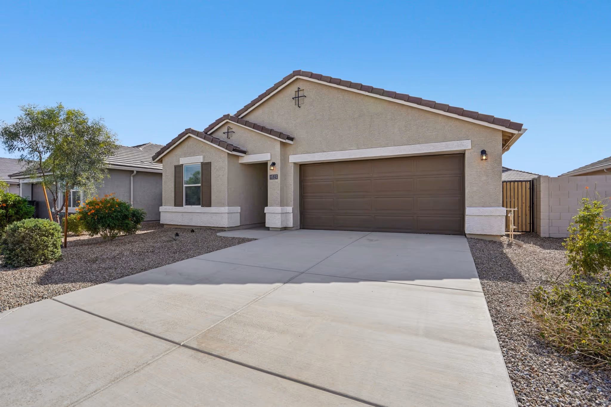 Exterior home two car garage