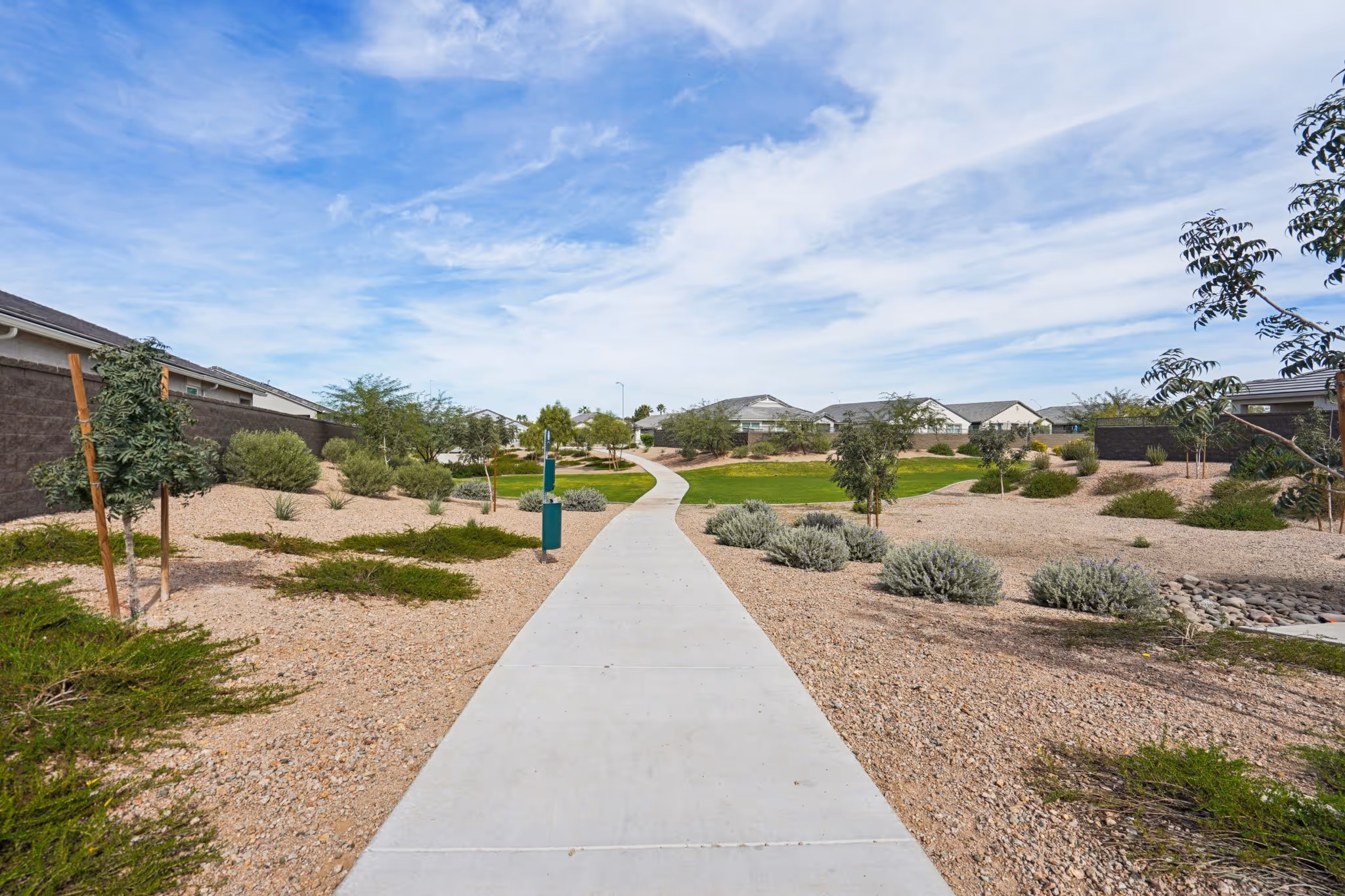 Sidewalk in between outdoor foliage
