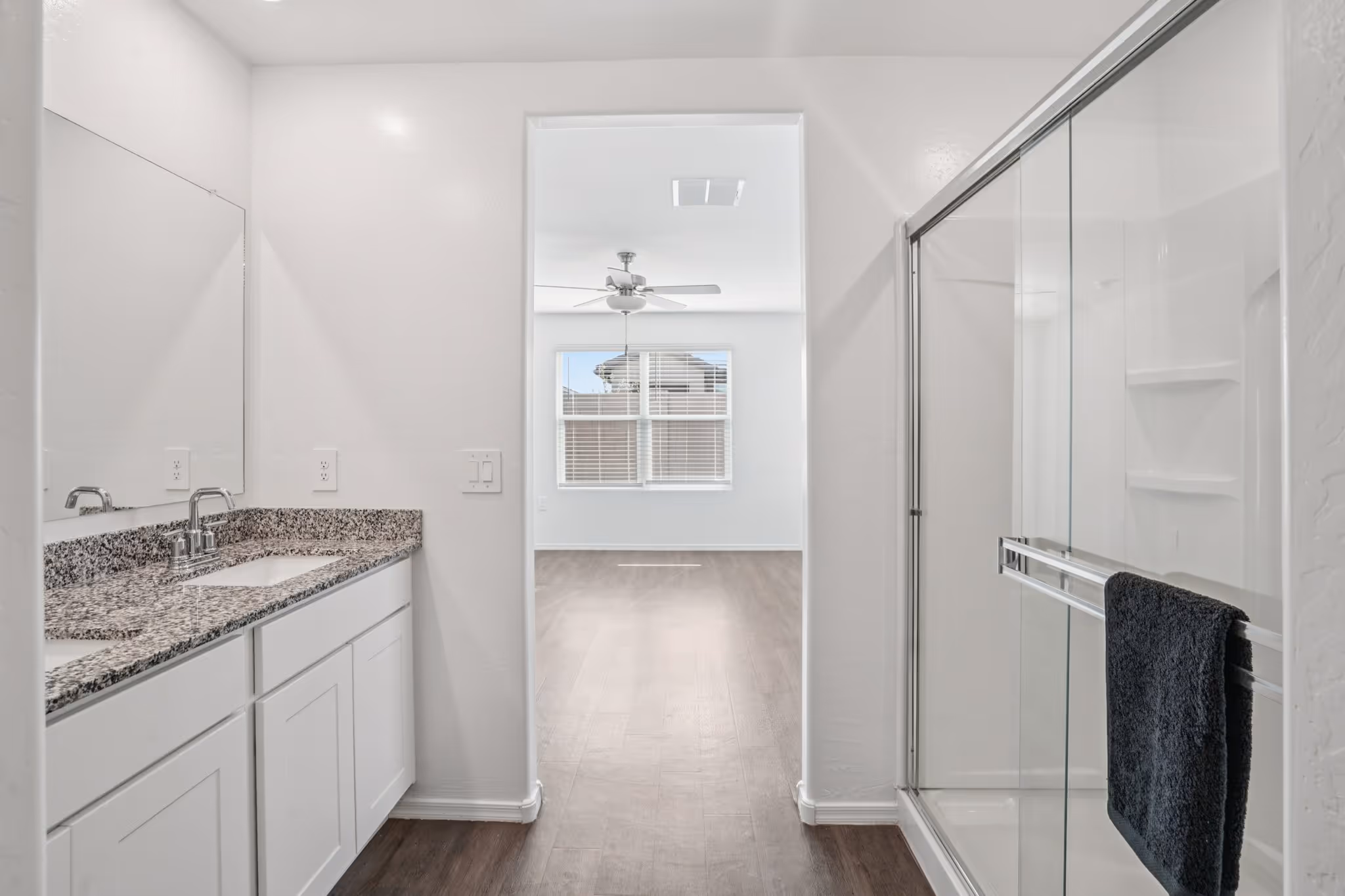 Bathroom with entrance to bedroom