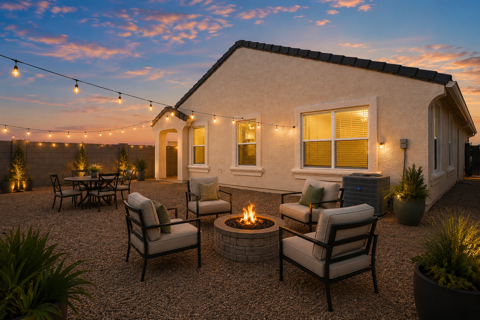 Backyard Staged Twilight