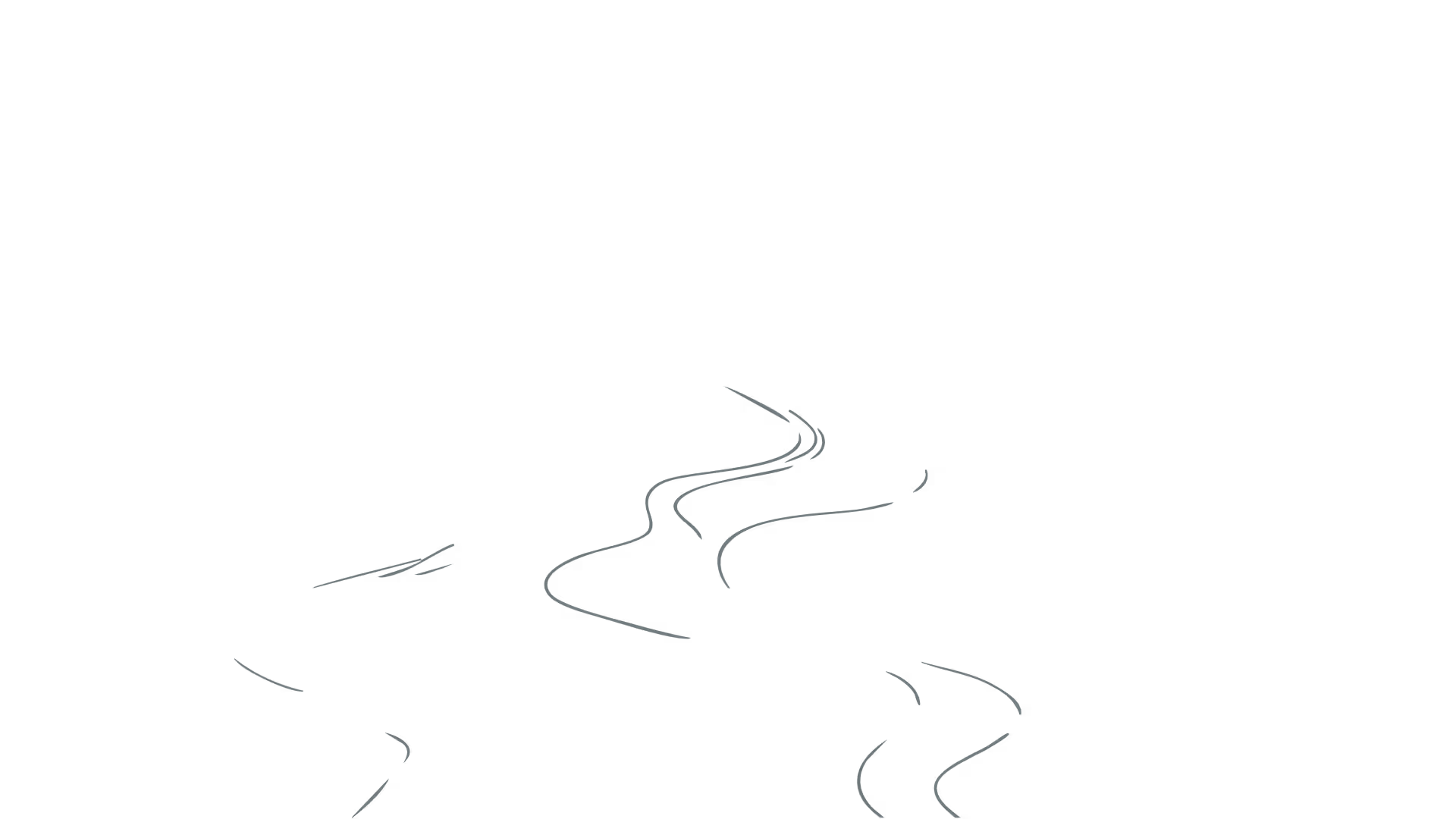 Illustration of flowing water with curving blue lines representing a river or stream.
