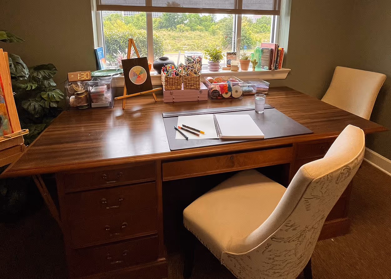 Cozy Therapy Office in Katy Tx. Cactus Counseling & Art Therapy.
