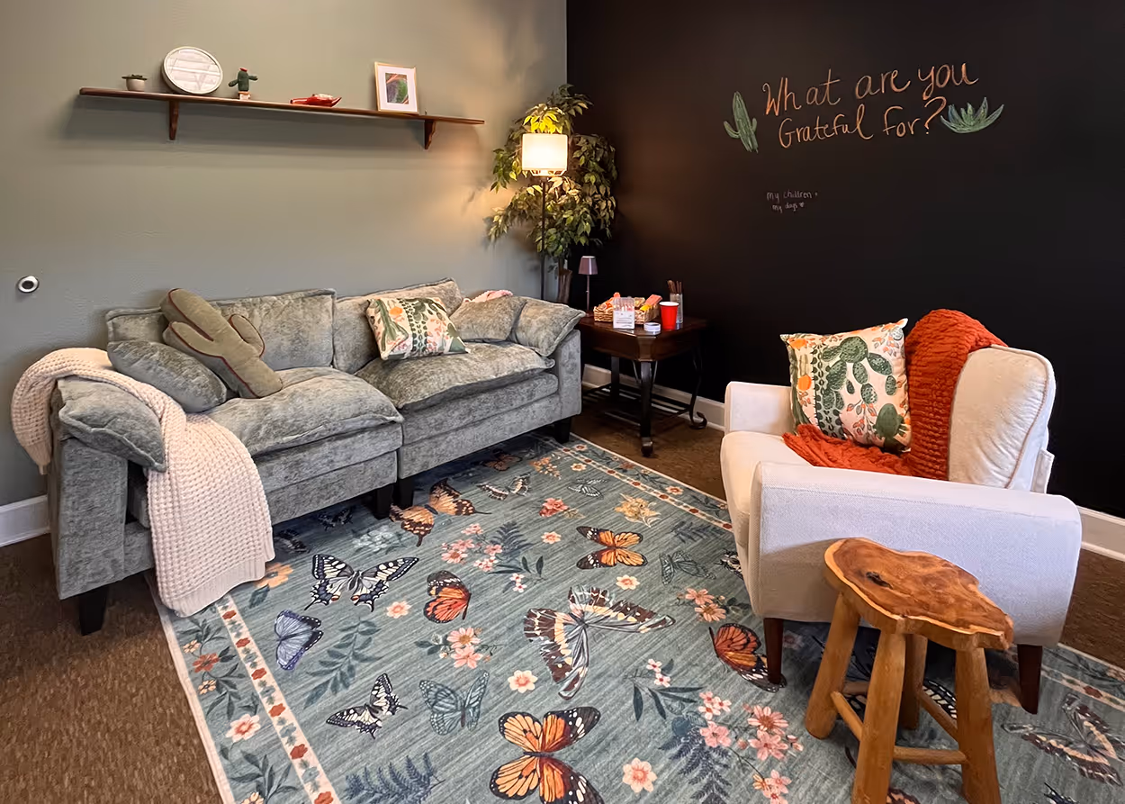Cozy Therapy Office in Katy Tx. Cactus Counseling & Art Therapy. 