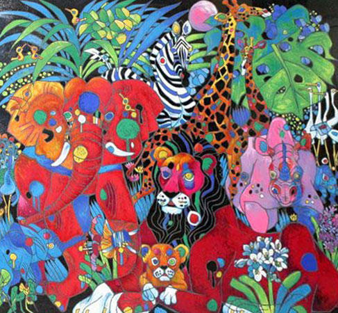 Colorful painting symbolizing the strengths of ADHD through vibrant colors, creative expression, and diverse ways of thinking.